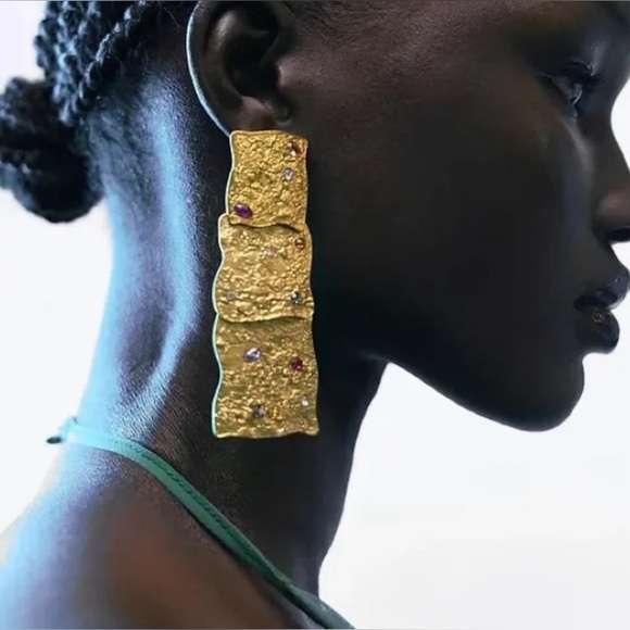 Zara Jewelry - NWT Zara Maxi Gold Tone Earrings